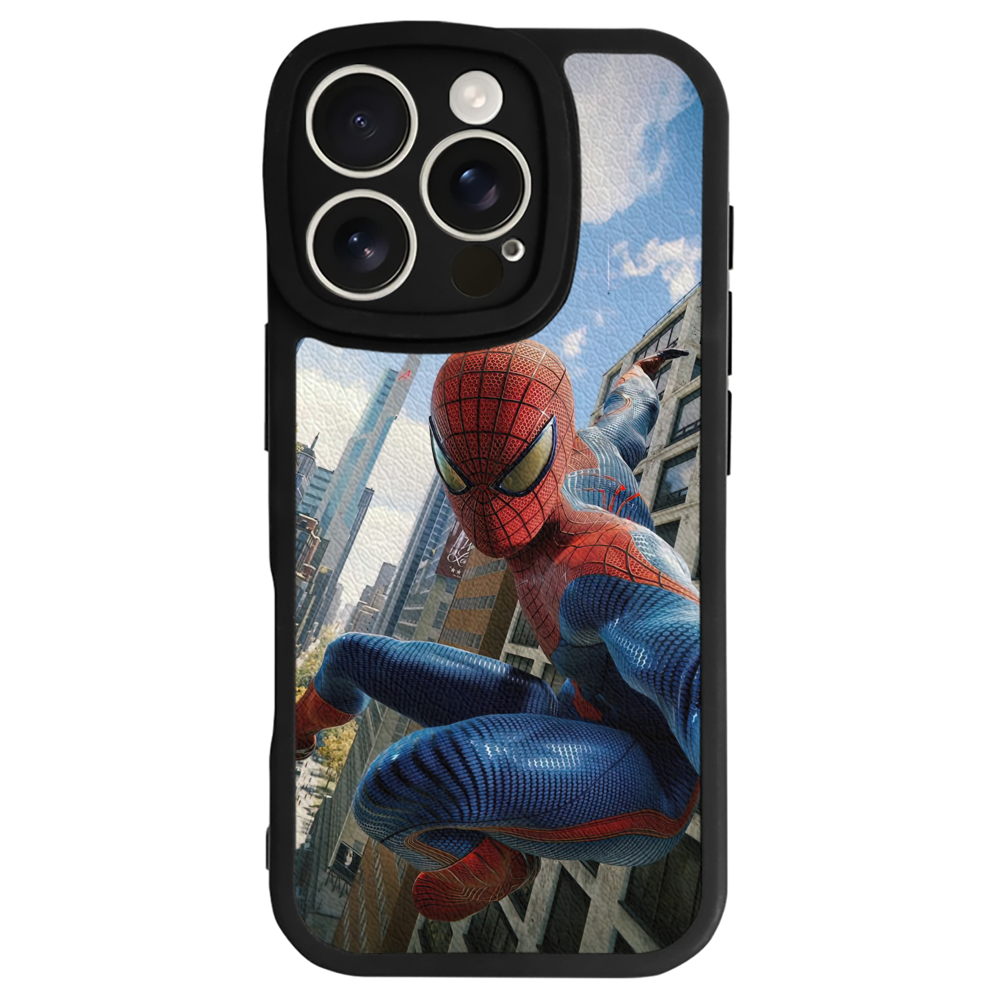 Spider Man スパイダーマン 【iPhone 16シリーズ対応】シリコンスマホケース（レザー調） 材質：シリコン